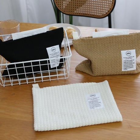#ファブリック シンプル ティッシュケース 全3色 ティッシュカバー 吊り下げ