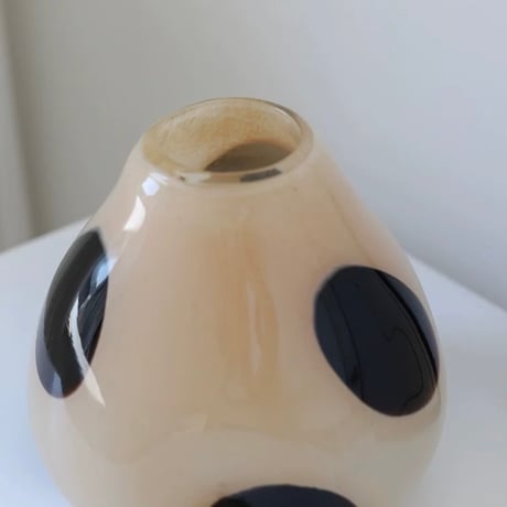 #ブラック ドット ストライプ ガラス フラワーベース 全3種 花瓶