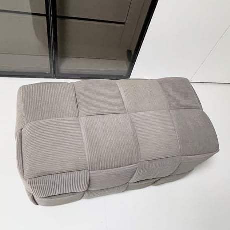 #ベンチ型 編み込み スツール 全3色 オットマン 高さ38cm