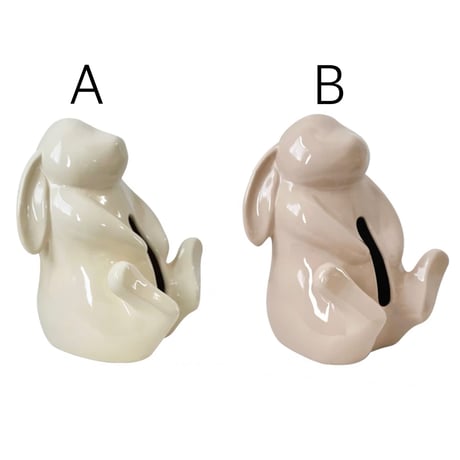 【即納】#ウサギ モチーフ セラミック ティッシュケース 全2色