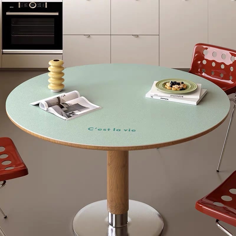 シンプル レタリング カラー ラウンド テーブルクロス マット 全6色