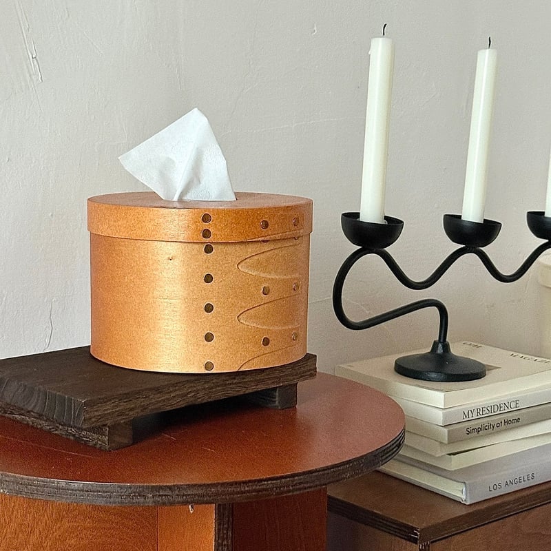 シェーカーボックス ナチュラル ラウンド ティッシュケース 全2色