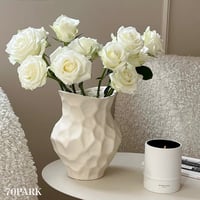 #凸凹 セラミック モノトーン フラワーベース 全2色 花瓶