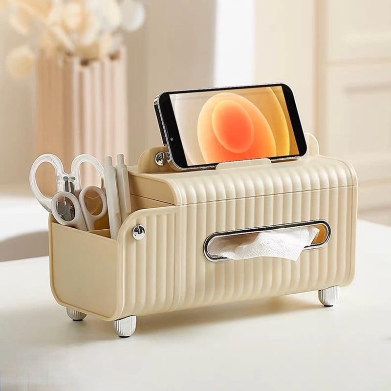 多機能 スマホ スタンド付 ティッシュケース 収納 | 70PARK