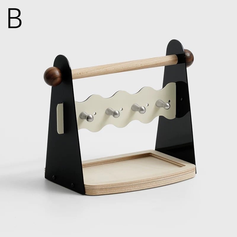 持ち手付き ウエーブ アクセサリー 鍵 スタンド トレイ 全3色 収納