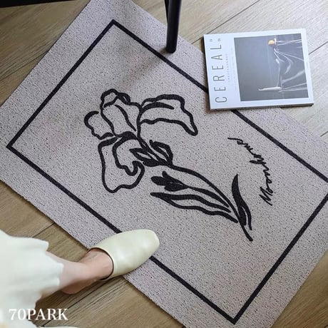 #フラワー アート 玄関 マット 60×90 泥落としマット
