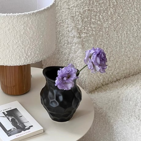 #凸凹 セラミック モノトーン フラワーベース 全2色 花瓶