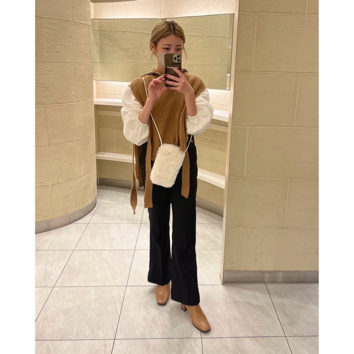 即納】#ハーフジップ リブ ニット ベスト 全5色 ハイネック | 70PARK