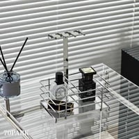 #クリア ストライプ模様 スタンド付き トレイ 全4種 収納 小物置き