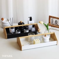 #バンブー ハンドル 収納 トレイ  全2色 おうちモチーフ