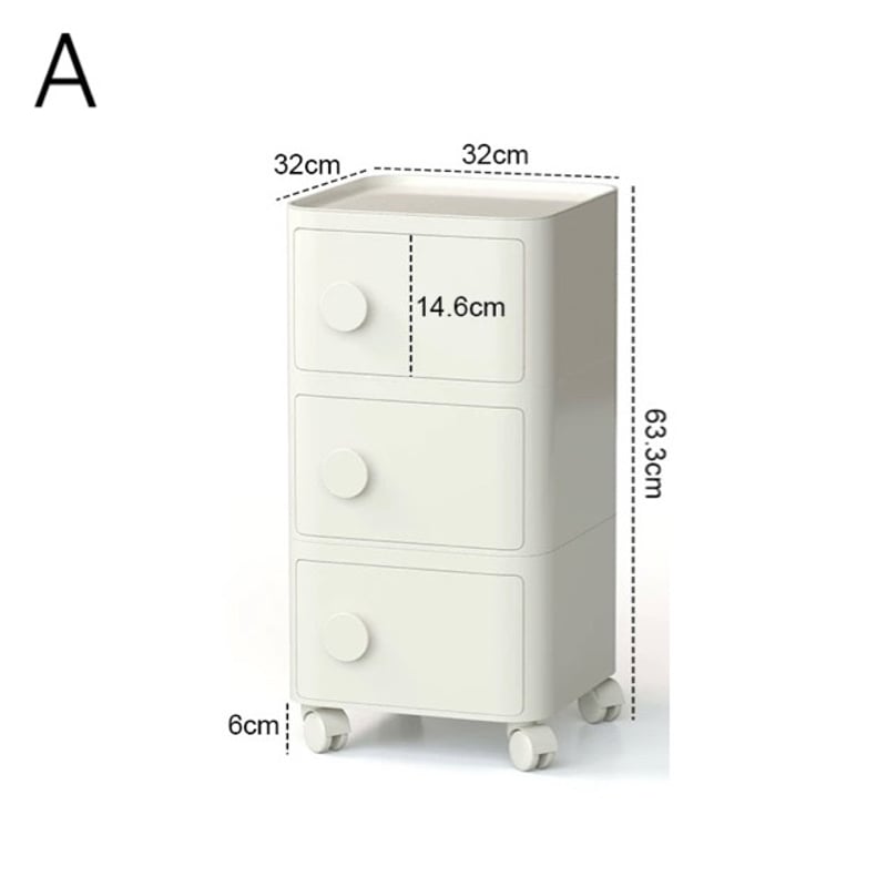 海外輸入　3段 スクエアトレー 収納ラック　サイドテーブル　キャスター付きワゴン キャスター付き スクエア 三段 カラー 収納 ラック サイドテーブル 全6