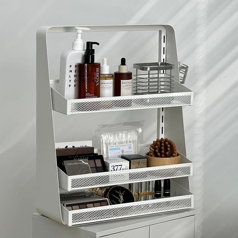 大容量 四段 香水 コスメ ディスプレイ アイアン 収納 ラック 全2色