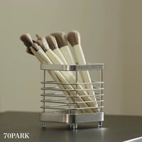 【即納】#ステンレス シルバー スクエア ブラシスタンド ペン立て カトラリー