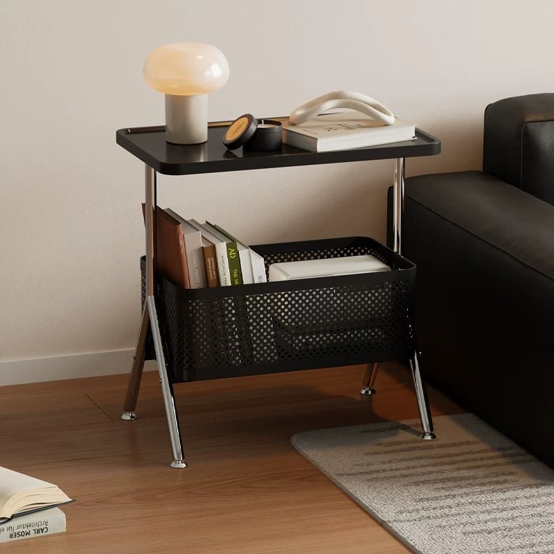 ステンレス フレーム バスケット 収納 サイドテーブル 全2色