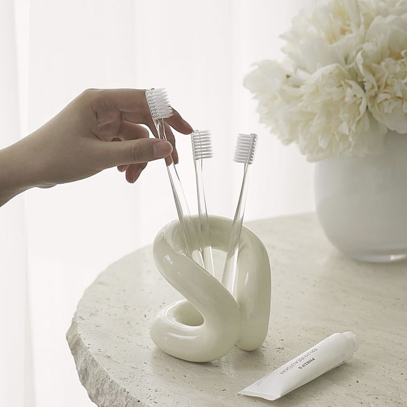 チャビー セラミック ブラシスタンド 全3色 マルチスタンド ペン立て