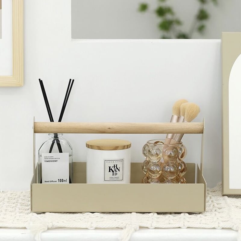 ウッド 持ち手付き 小物入れ アクセサリートレイ 全3色 収納 | 70PARK