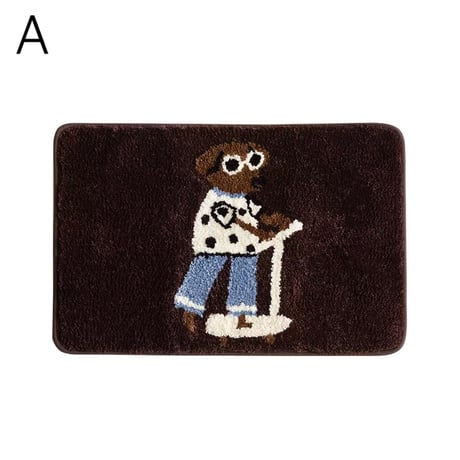 #キックボード 犬  メッセージ 玄関 マット 全2色 40×60 ダックスフンド ラグ 洗える