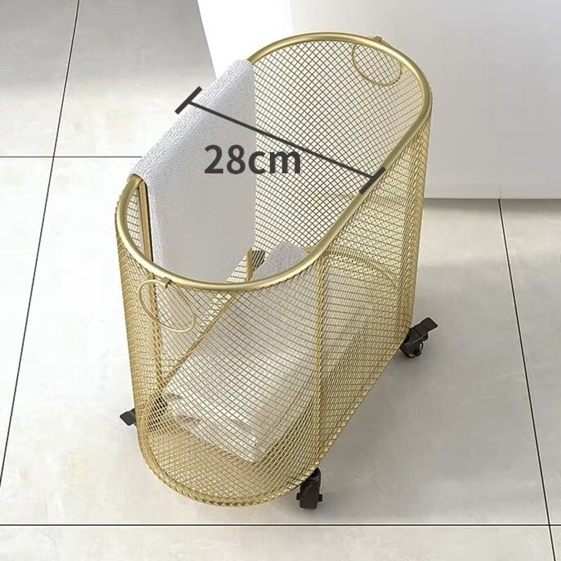 ゴールド オーバル型 ワイヤー ランドリー バスケット | 70PARK