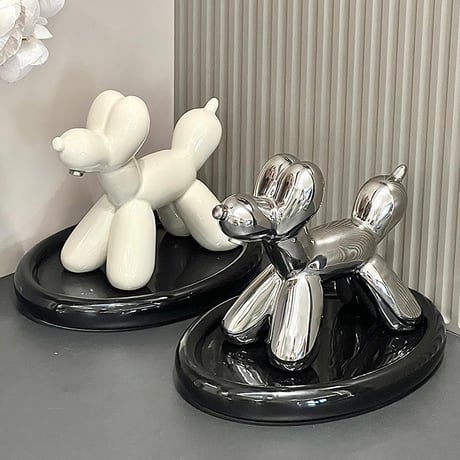 #バルーン ドッグ モチーフ キー トレイ 全2色 犬 鍵 収納 玄関