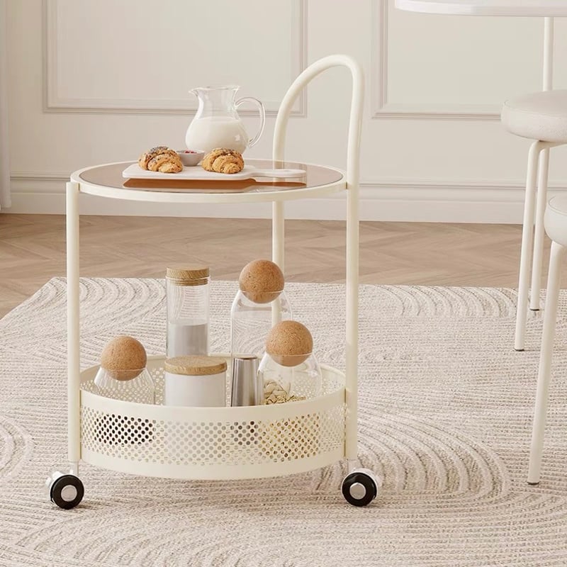 キャスター付 ラウンド バスケット サイドテーブル 全2色 | 70PARK