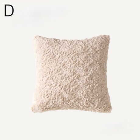 #リッチ フェイクファー グリッド クッションカバー 全5色 45×45