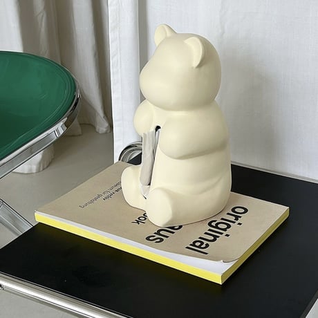 #くま モチーフ セラミック ティッシュケース ベアー