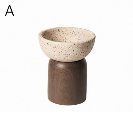 #トラバーチン風 ウッドスタンド アクセサリー トレイ 全2種 アロマ