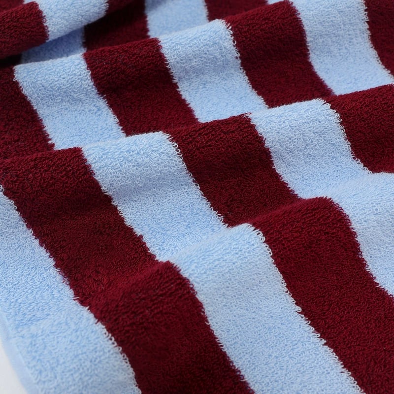 ワイド ストライプ カラフル フェイスタオル 全3色 綿 100% 吊り下げ