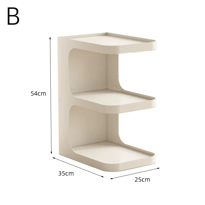 角が丸いデザイン☆２段横型ナチュラル☆幅約８０ｃｍ 幅25cm アイアン E型 コンパクト 三段 サイドテーブル 全3色 | 70PARK