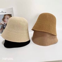 【即納】#リネン シンプル バケットハット 全4色 帽子