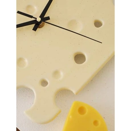 #チーズ モチーフ セラミック クロック 全4色 壁掛け時計