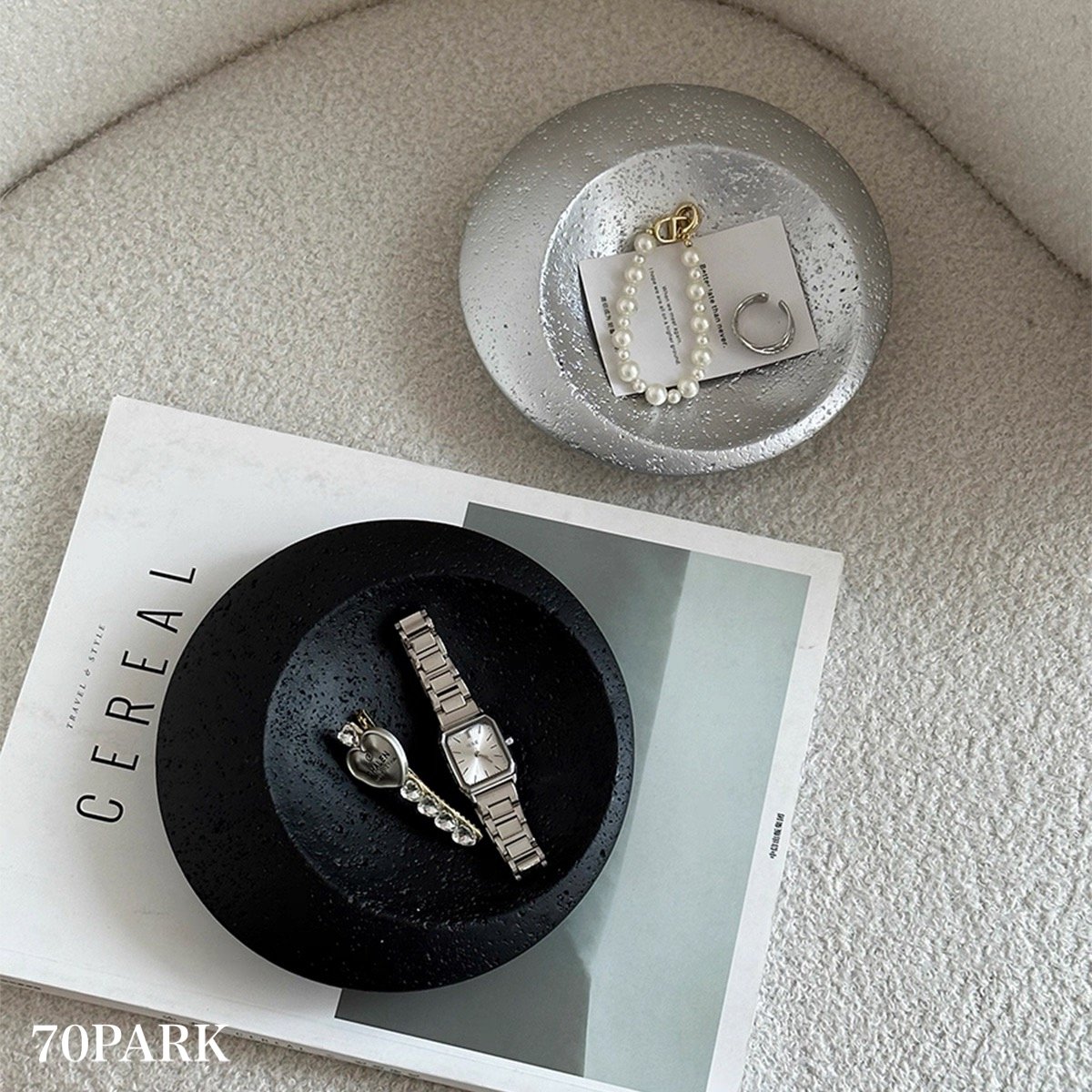 円盤型 セラミック アクセサリー トレイ 全3色 小物置き トレー | 70PARK