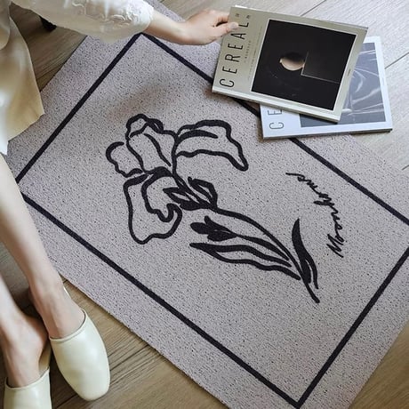 #フラワー アート 玄関 マット 60×90 泥落としマット
