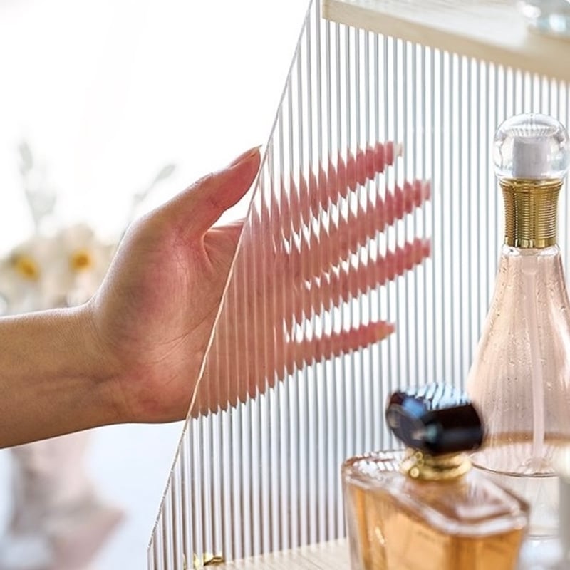 クリア × 木目調 引き出し付き コスメ 収納 ラック | 70PARK