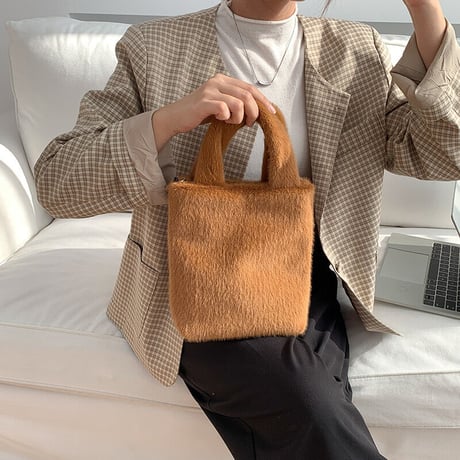 【即納】#2way フェイクファー ハンドバッグ 全4色 ショルダー