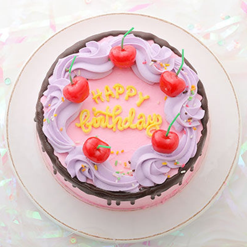 さくらんぼキャンドル付きチョコレートドリップケーキ4号サイズ