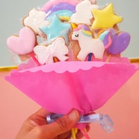 ユニコーンのメルヘンクッキーブーケ花束風８本 セット