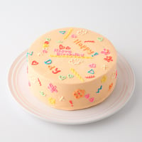 韓国風バタークリームの落書きケーキ　6号サイズ