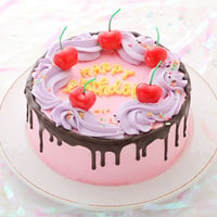 さくらんぼキャンドル付きチョコレートドリップケーキ6号サイズ【生クリームデコレーション】