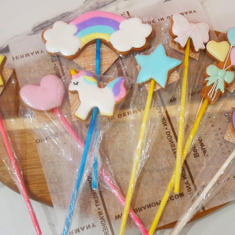 ユニコーンのメルヘンクッキーブーケ花束風８本 セット