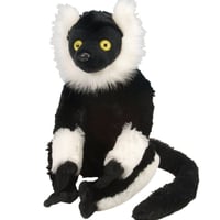 ぬいぐるみ クロシロエリマキキツネザル 12" 12230