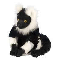 ぬいぐるみ クロシロエリマキキツネザル 8" 12271
