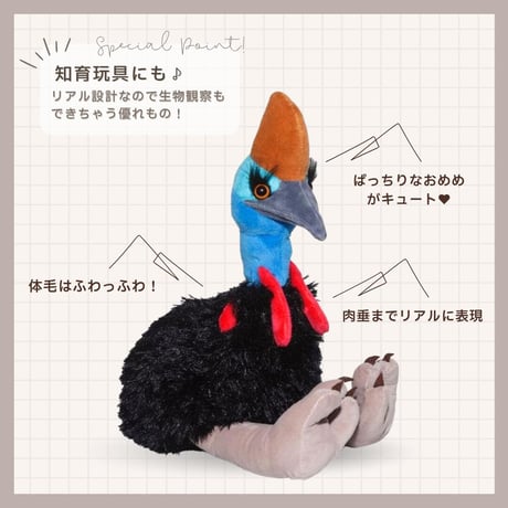 ぬいぐるみ ヒクイドリ 12" 23086