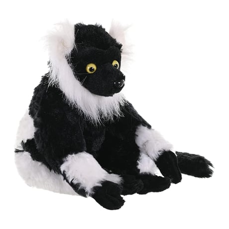 ぬいぐるみ クロシロエリマキキツネザル 8" 12271