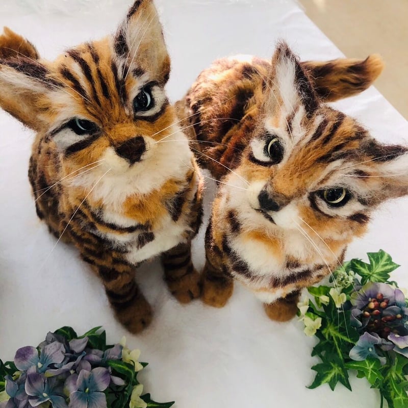 羊毛フェルトベンガル猫 | Four-dimensional moon original ar