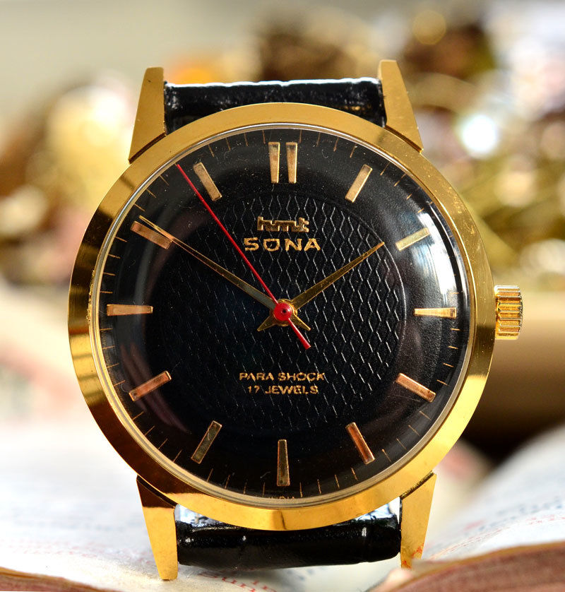 HMT SONA 手巻き 機械式 腕時計 デッドストック級 黒