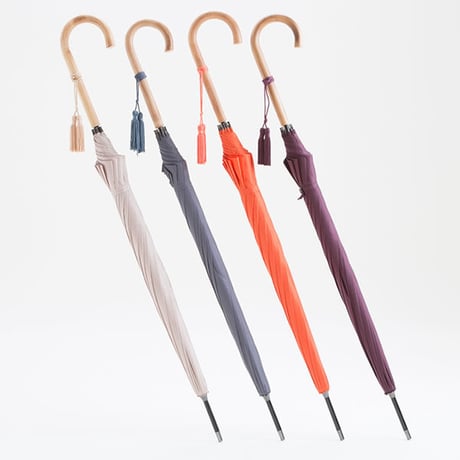 【日本製】 高級 籐ハンドルの傘 55cm/長傘 [W6190 BE/GR/OR/BO]