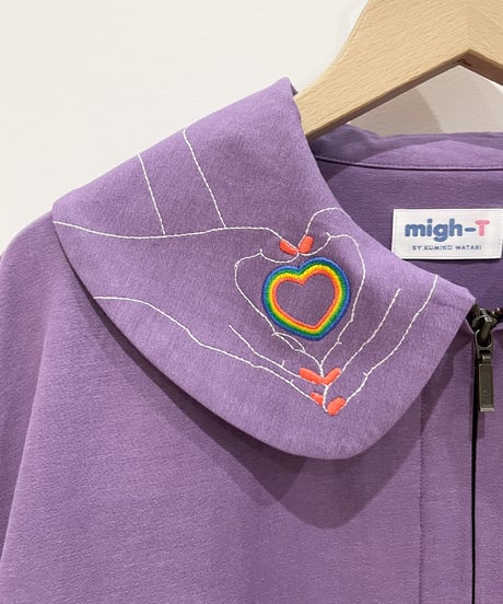 ハートサイン刺繍えりジャケット (purple)