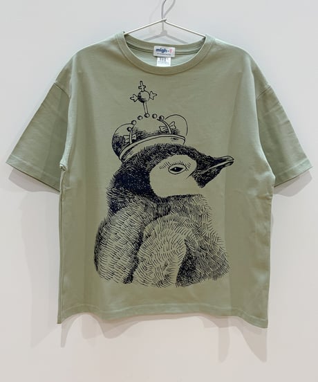 エンペラーペンギンのオーバーサイズTシャツ (sage green)