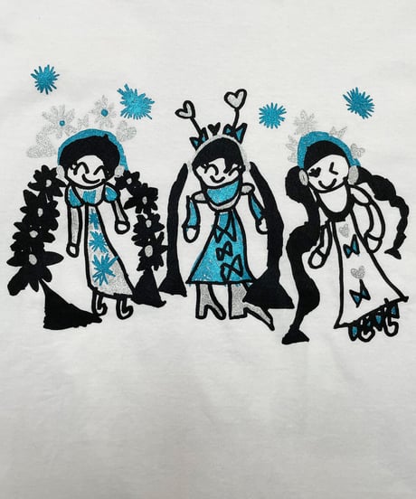 トリオ半袖オーバーサイズTシャツ (white x black)